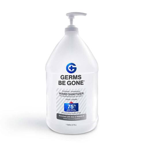 Germs Be Gone Hand Sanitizer Gel Pump 75% v/v Ethyl Alcohol W/ Aloe & Vit E - 3.78 L