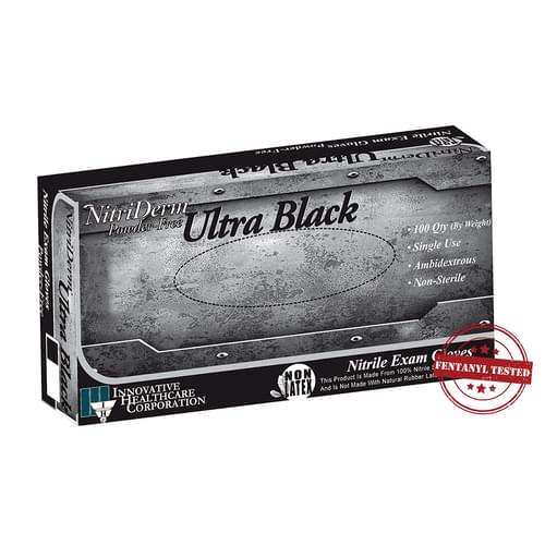 NitriDerm Ultra Black Nitrile Powder Free Gloves - (Box of 100)