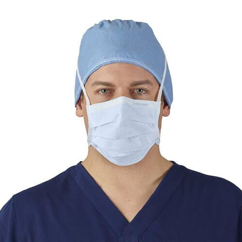 THE LITE ONE Tie On Surgical Mask, Pleat Style - Box of 50 (Blue)
