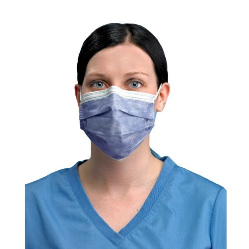 "PRIMED PG4-1073 Level 3 Anti-Fog Foam Earloop Face Mask Indigo 4-Ply With Filter - Box of 50 "
