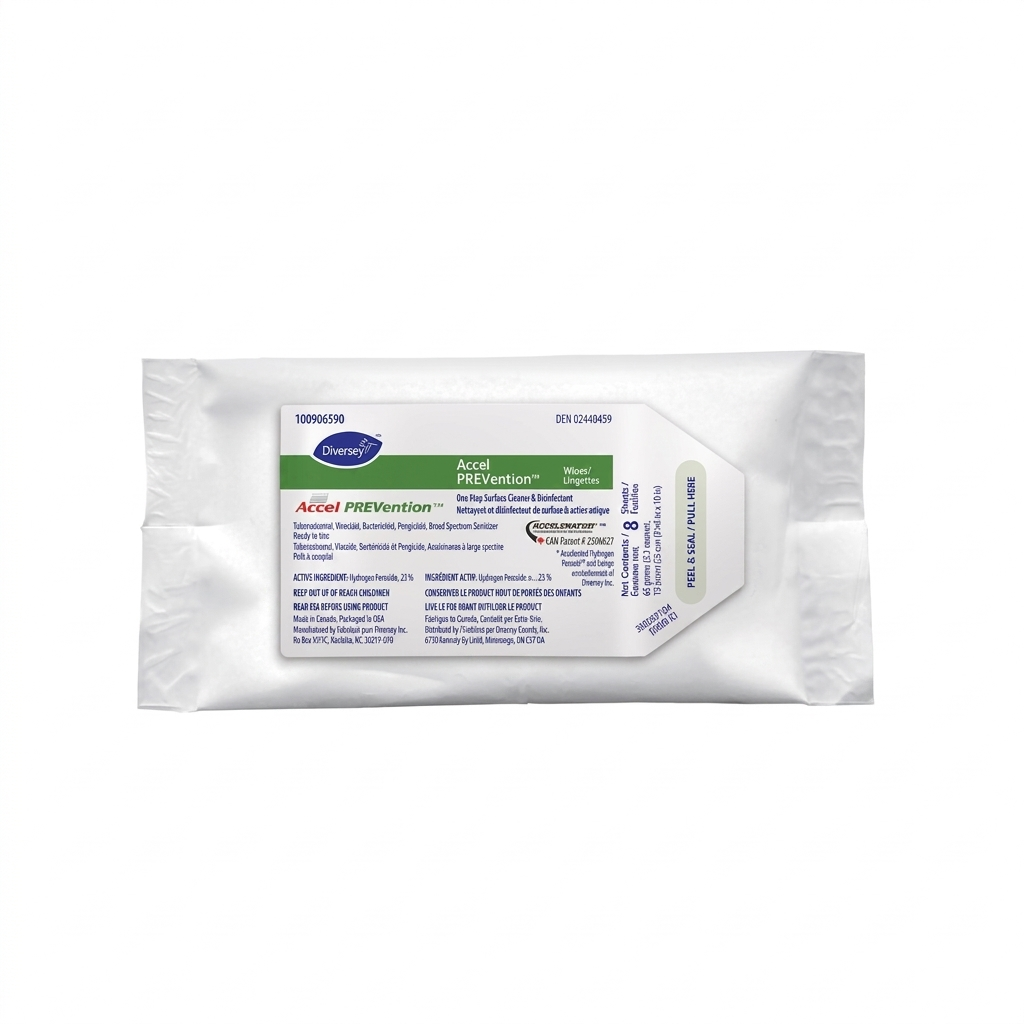 Accel® PREVention™ Disinfectant, Wipe, W7.5" x L10" Soft Pack