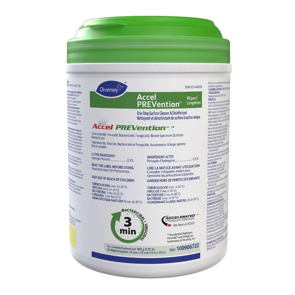 Accel Prevention Wipes 10X10 0.5%P H 60 Sheets