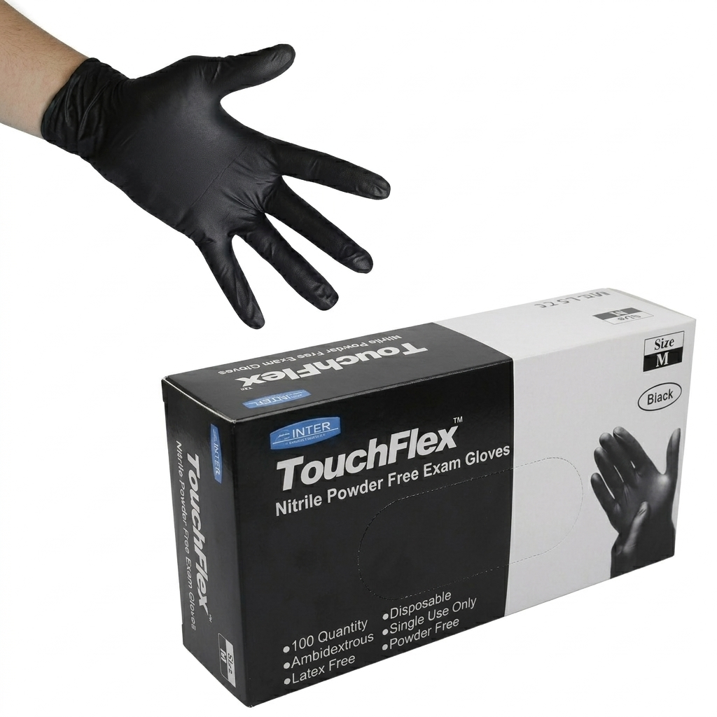 TOUCH FLEX BLACK GLOVES MEDIUM