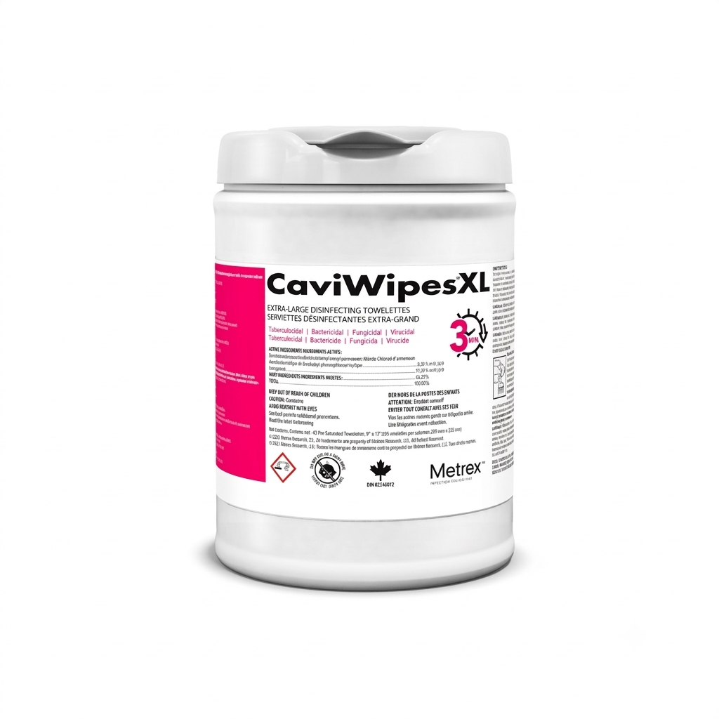 CaviWipes XL Disinfecting Surface Wipes - 9" x 12" (65 Wipes Per Canister)