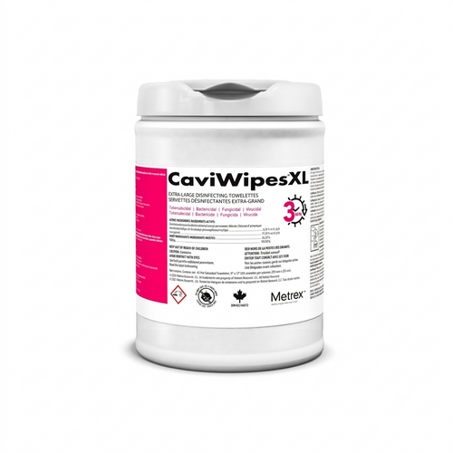CaviWipes XL Disinfecting Surface Wipes - 9" x 12" (65 Wipes Per Canister)