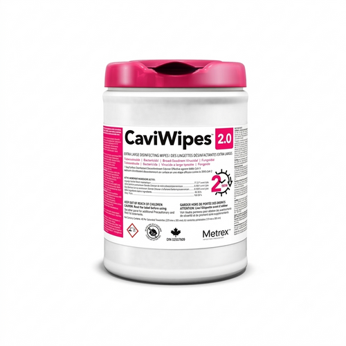 CaviWipes 2.0 Disinfecting Surface Wipes, X Large - 9" x 12" (Canister of 65)