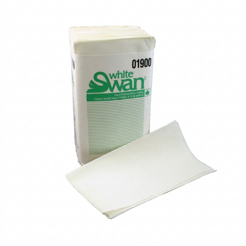 WHITE SWAN SINGLE FOLD TOWEL 1 PLY WHITE 16 X 250 CS - 1900