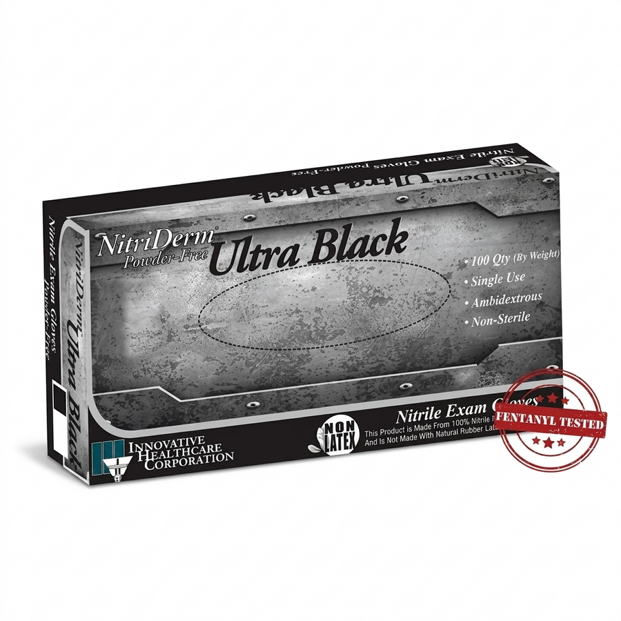 NitriDerm Ultra Black Nitrile Powder Free Gloves - (Box of 100)