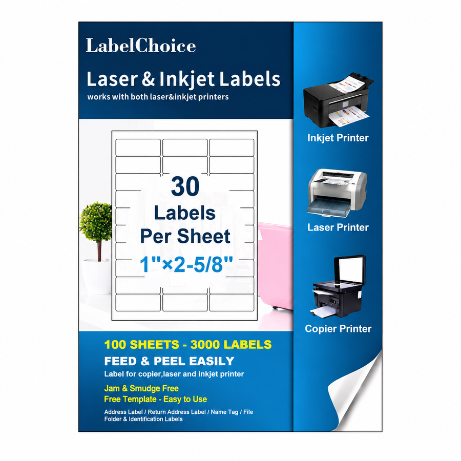 Labelchoice 100 Sheets 3000 Labels 30-up 1