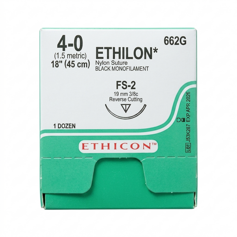 Ethicon Nylon Sutures 4-0 FS-2 19 mm Needle 18