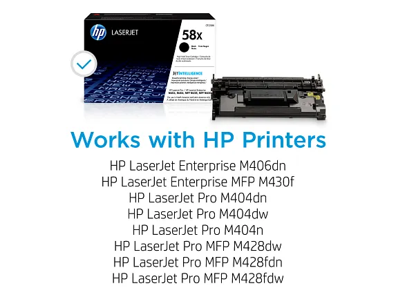 HP 58X High Yield Black Original LaserJet Toner Cartridge, CF258X