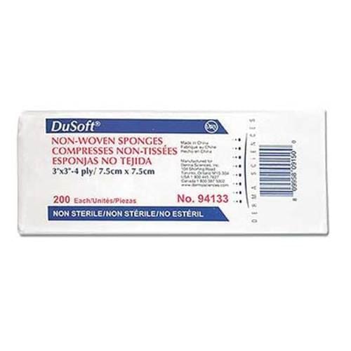 DuSoft Non-Woven Gauze Sponge, Non-Sterile - 3" x 3" (Bag of 200)