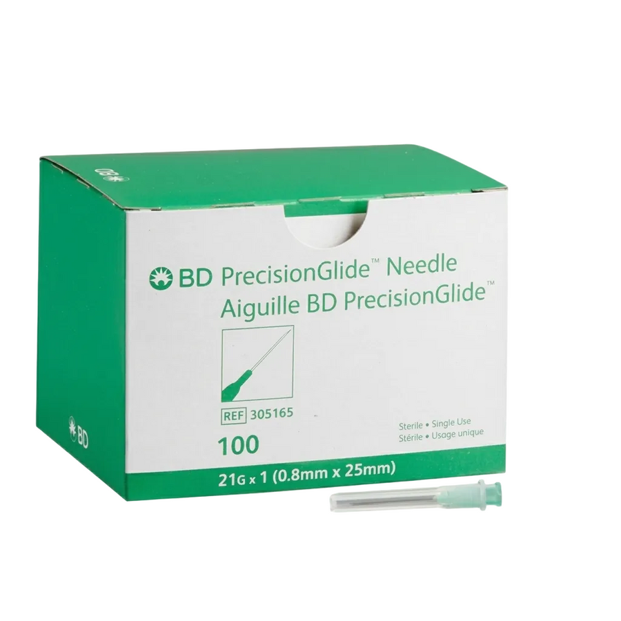 NEEDLE HYPO 21GX1IN R/BEV ST 100EA/BX