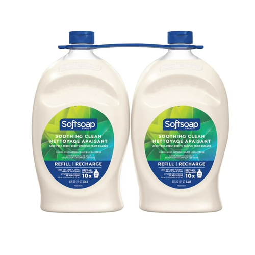 Softsoap Soothing Aloe Vera Liquid Moisturizing Hand Soap, 2 × 2.36 L, WHITE SOAP