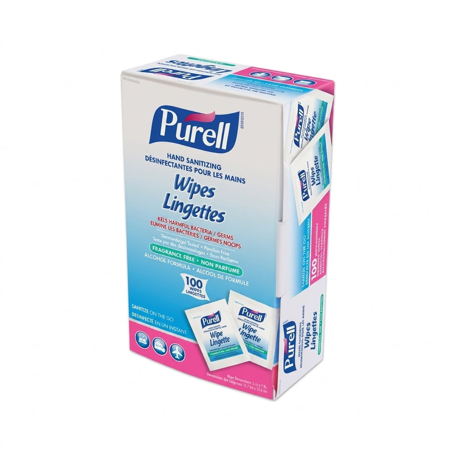 SANITIZER HAND INSTANT PURELL && 62% ETHANOL WIPE IND WRPD BX/100 10bx/case