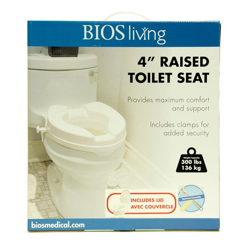 BIOS Living Raised Toilet Seat (4"/10 cm)