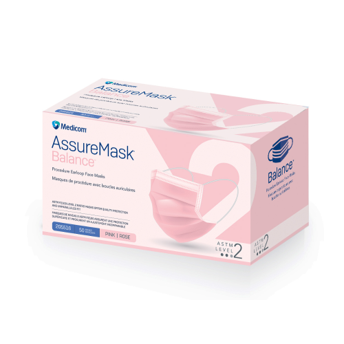 AssureMask Balance Earloop Mask Level 2 - Pink (Box of 50)