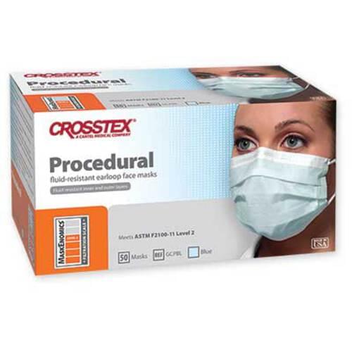 Crosstex Level 2 Procedure Earloop Mask - Box of 50 (Blue)