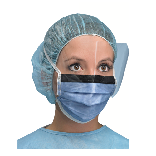 PRIMED Level 3 Visor Mask with Surgical Ties - Indigo (Box of 25) - 263-PG4-5073
