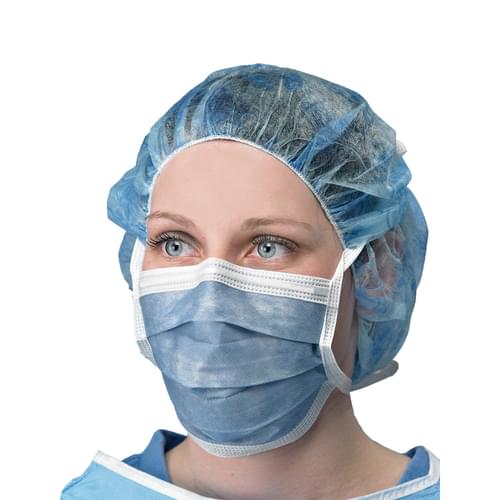 PRIMED PG4-6403 Level 3 High Filtration Tie-On Face Mask Grey 4-Ply With Filter - Box of 50 - 263-PG4-6403