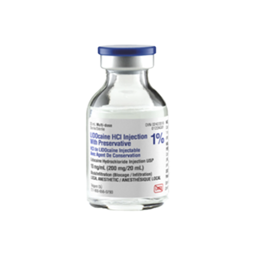 Lidocaine 1% Plain with Preservative - 20mL