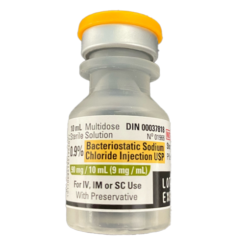 Sodium Chloride 0.9%, 10ml Bottle, Bacteriostatic - With Preservative