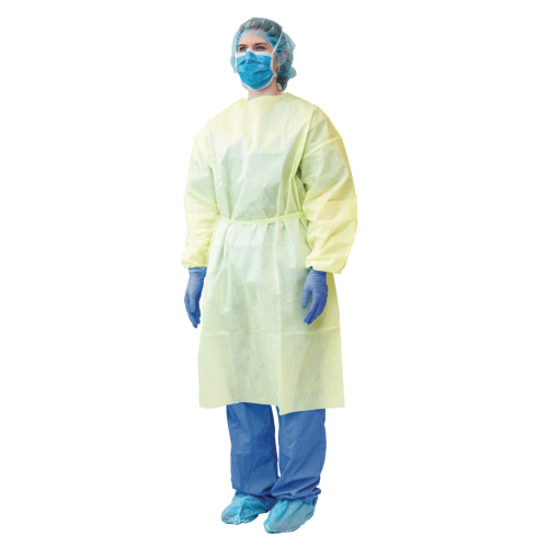 PRIMED Yellow Level 3 Isolation Gowns, Thumbloop W/ Elastic Cuff - X-Large (Case of 100)