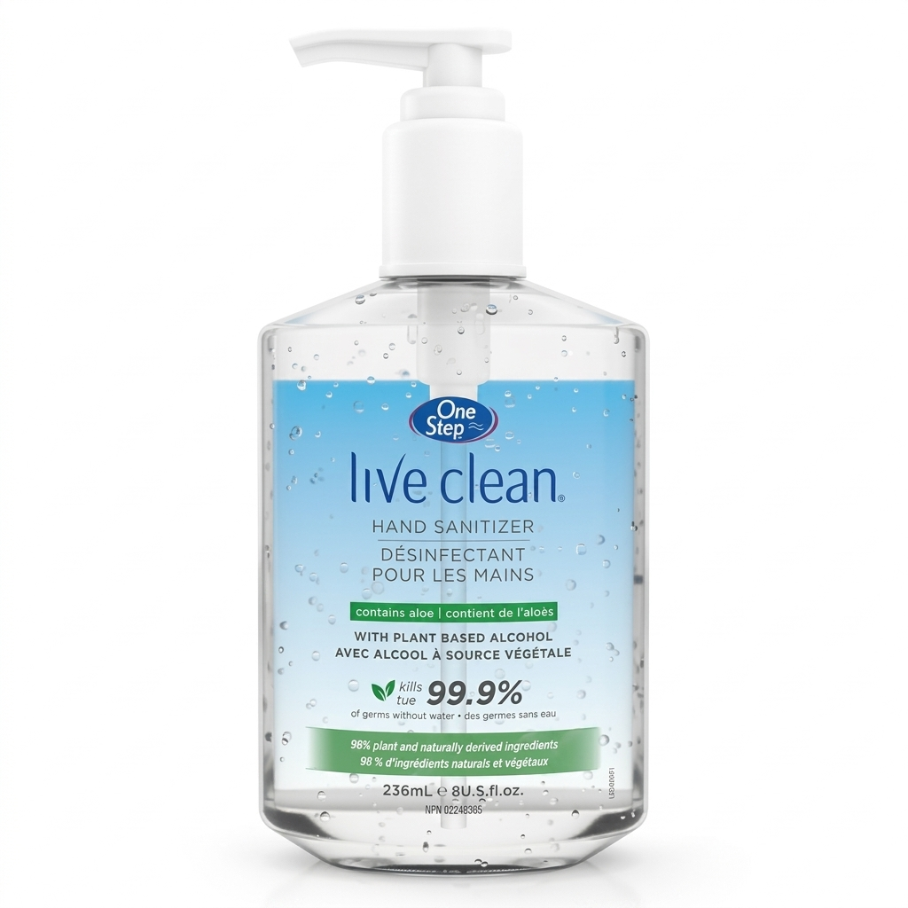 LIVE CLEAN ONE STEP HAND SANITIZER 236 ML 12 EACH/CASE