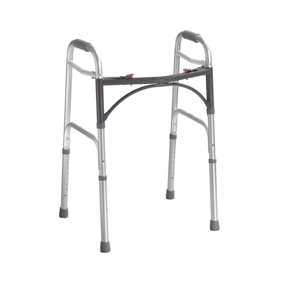 Deluxe Two Button Folding Walker - No Wheels -  10200-1