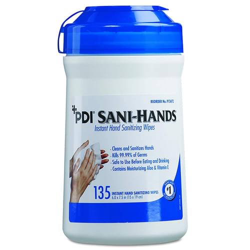 Sani-Hands Instant Hand Sanitizing Wipes - Canister of 135 Wipes
