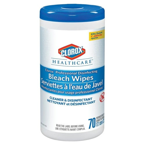 Clorox Healthcare Bleach Germicidal Wipes - Canister of 70