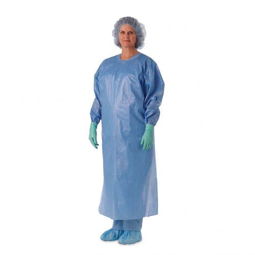Isolation Gown, Over-the-Head, Plastic Film