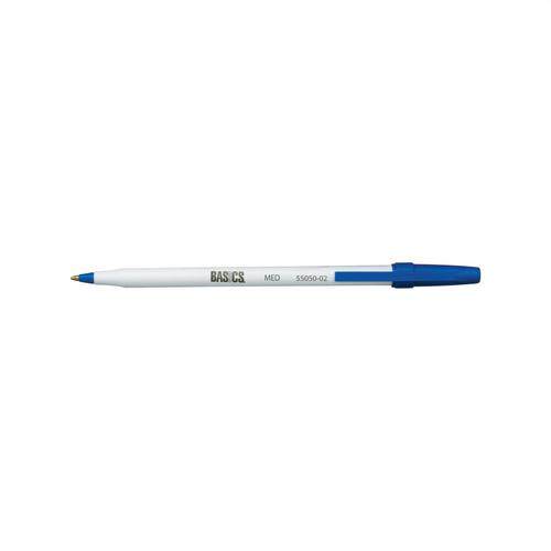 BASICS STICK PENS - MEDIUM PEN POINT - BLUE - 12 / PACK