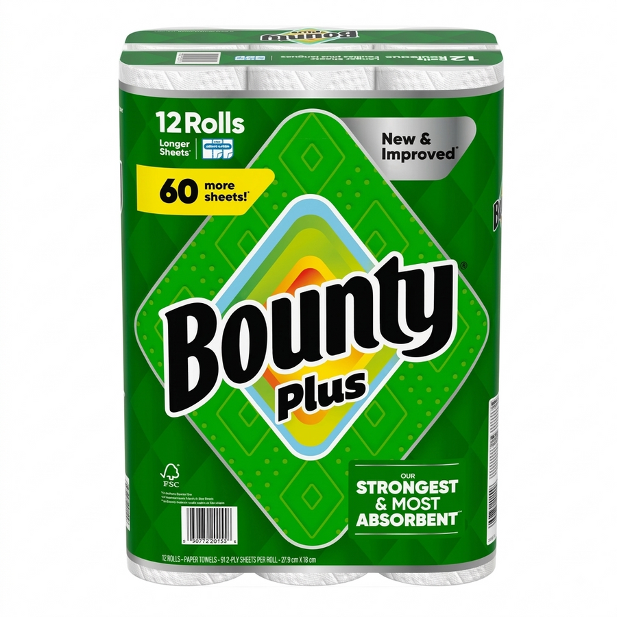 BOUNTY PLUS PAPER TOWEL 12 X 91 SHEETS