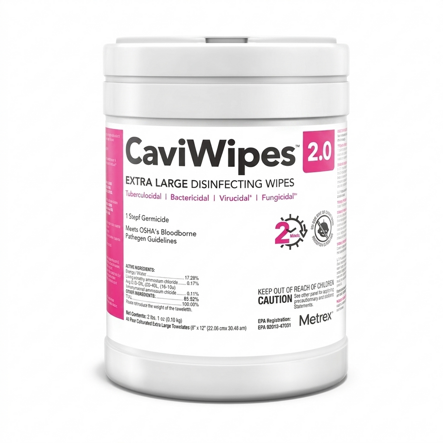 MET11-1410 CaviWipes 2.0 Disinfecting Surface Wipes, Regular - 6