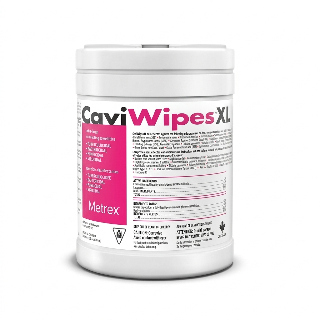 CaviWipes XL Disinfecting Surface Wipes - 9" x 12" (65 Wipes Per Canister)
