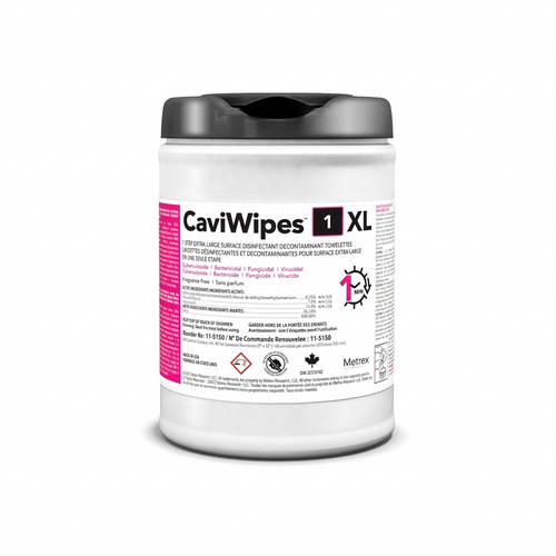 CaviWipes1 XL Disinfecting Surface Wipes - 9" x 12" (65 Wipes Per Canister)