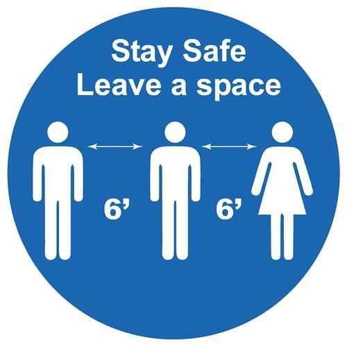 Social Distancing Non-Slip Floor Graphic 12" Diameter