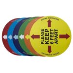 6' Apart Social Distancing Graphic 9" Diameter Blue