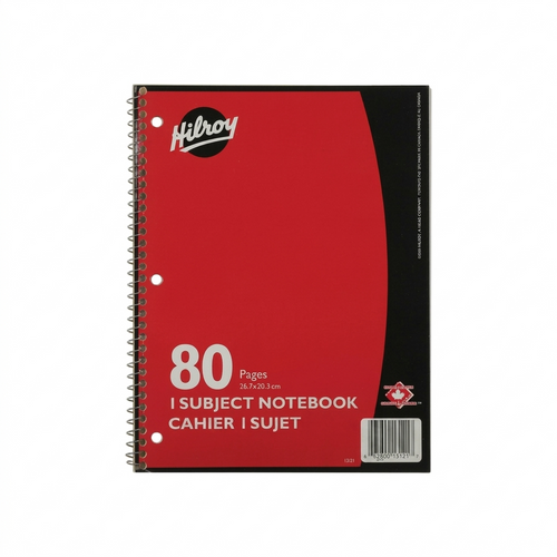 Hilroy Executive Coil One Subject Notebook - 80 Sheets - Wire Bound - 8" x 10 1/2