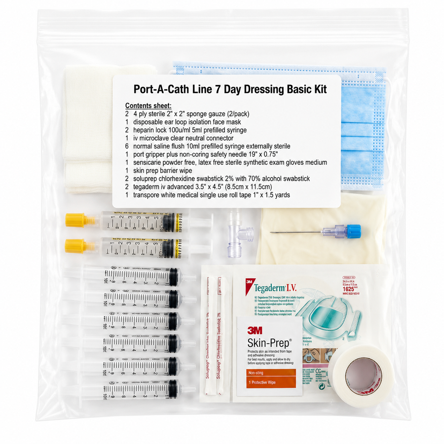 Port-a-Cath Access Kit with Gripper Plus Safety Needle (22G x 0.75