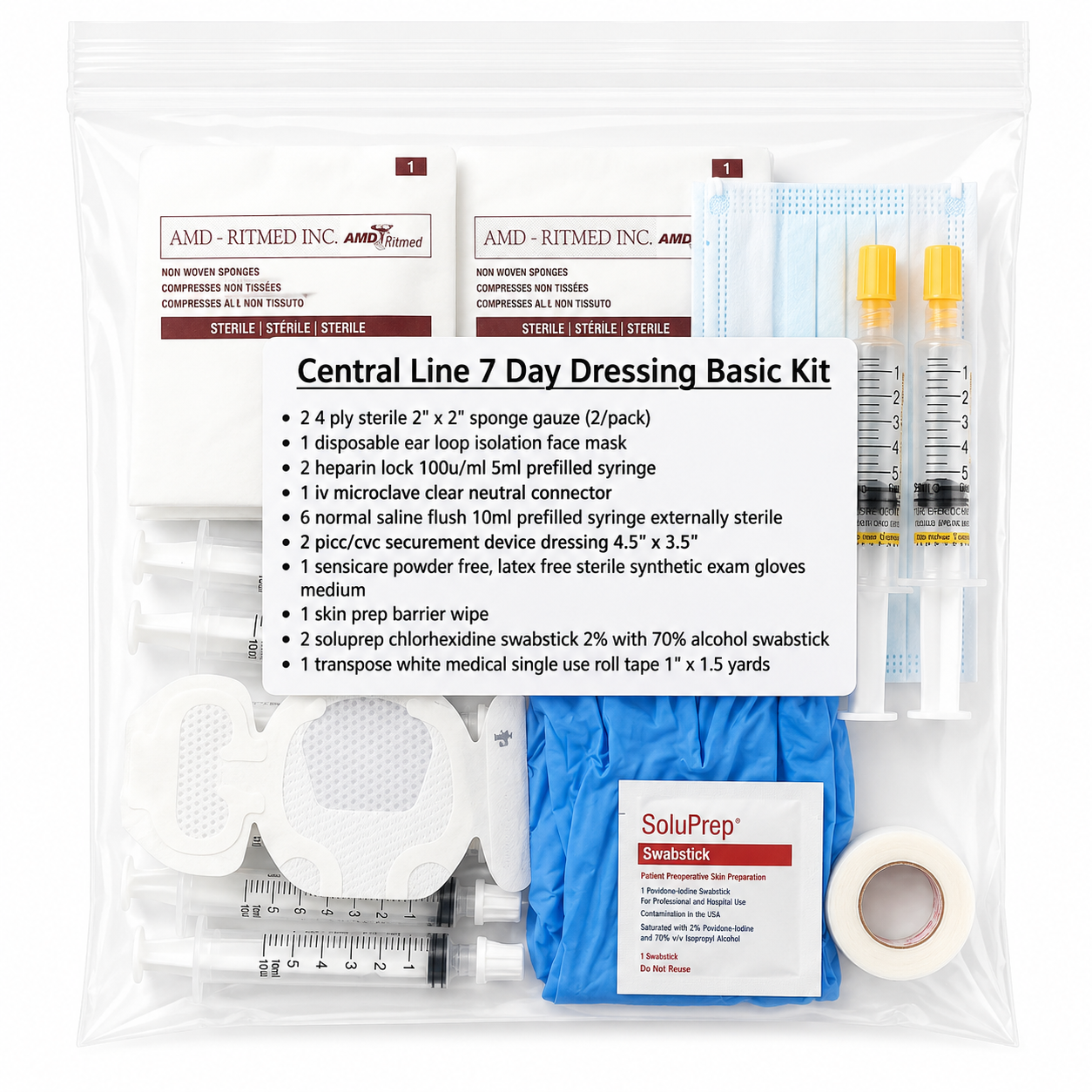 Central Line 7 Day Dressing Basic Kit