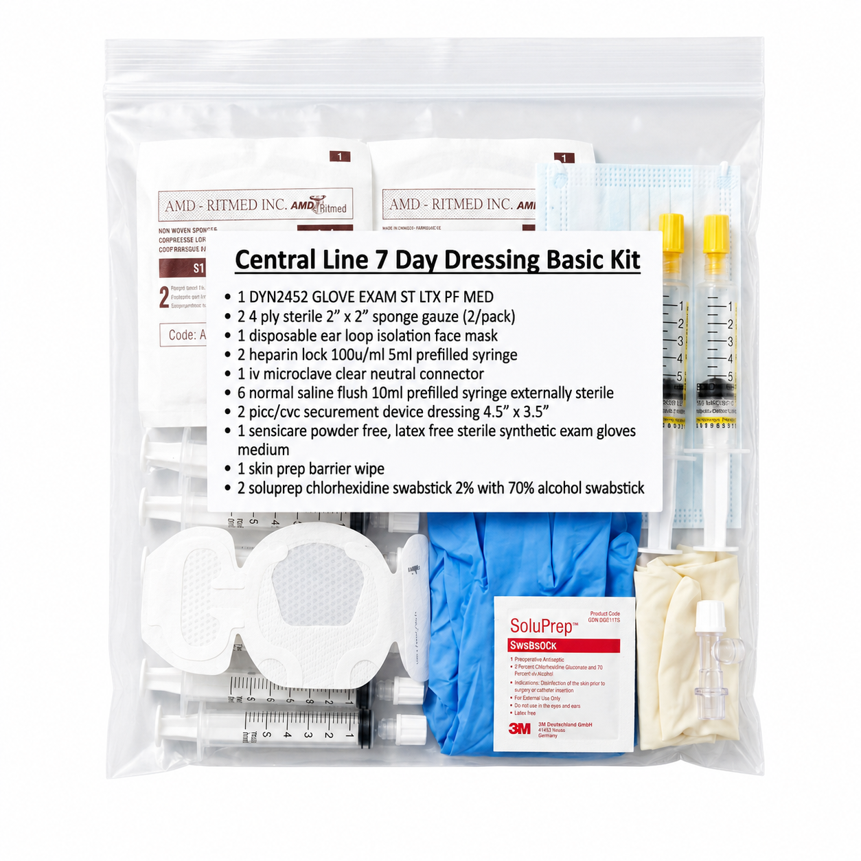 Central Line 7 Day Dressing Basic Kit