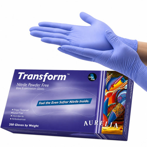 Transform Blue Nitrile Examination Gloves