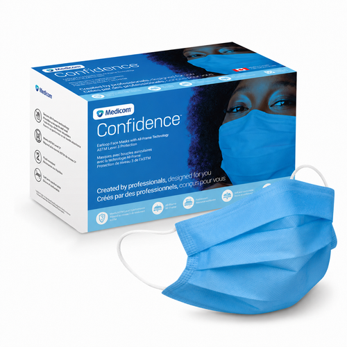Medicom Confidence ASTM Level 3 Adult Earloop Face Masks
