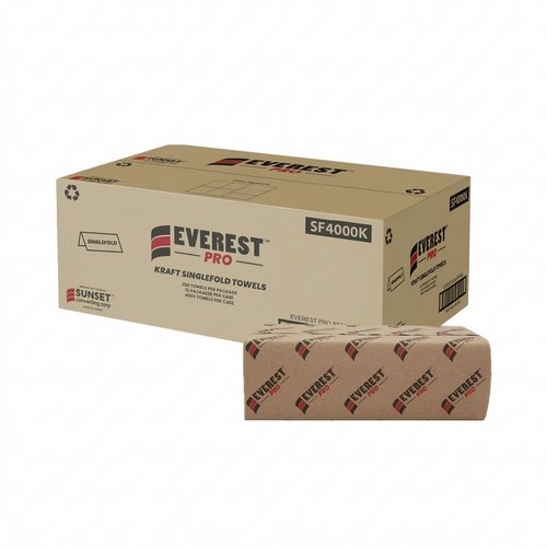 Everest Pro - 250 Sheet Singlefold Kraft Hand Towel, 4000/Cs