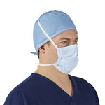 THE LITE ONE Tie On Surgical Mask, Pleat Style - Box of 50 (Blue) thumbnail 3