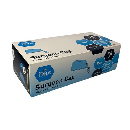 Surgeon Cap Tie-On Blue - Box of 100