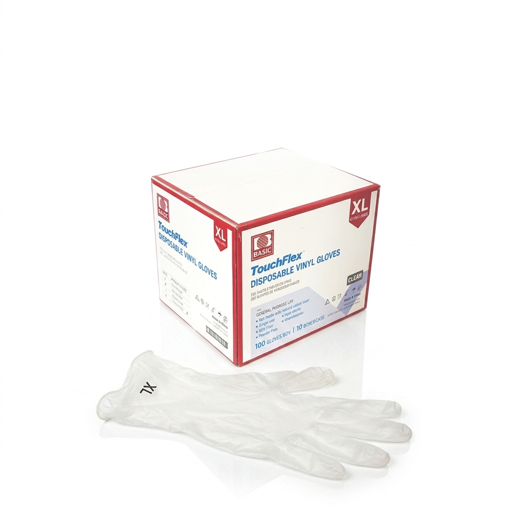 TOUCH FLEX VIYNL GLOVES XL CLEAR