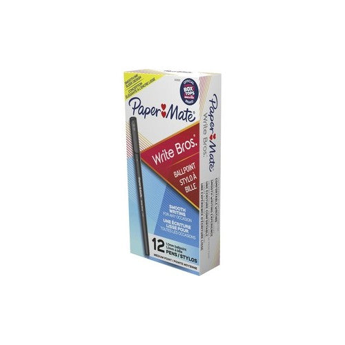 Paper Mate Write Brothers Ballpoint Stick Pen - Medium Pen Point - Black - Black Barrel